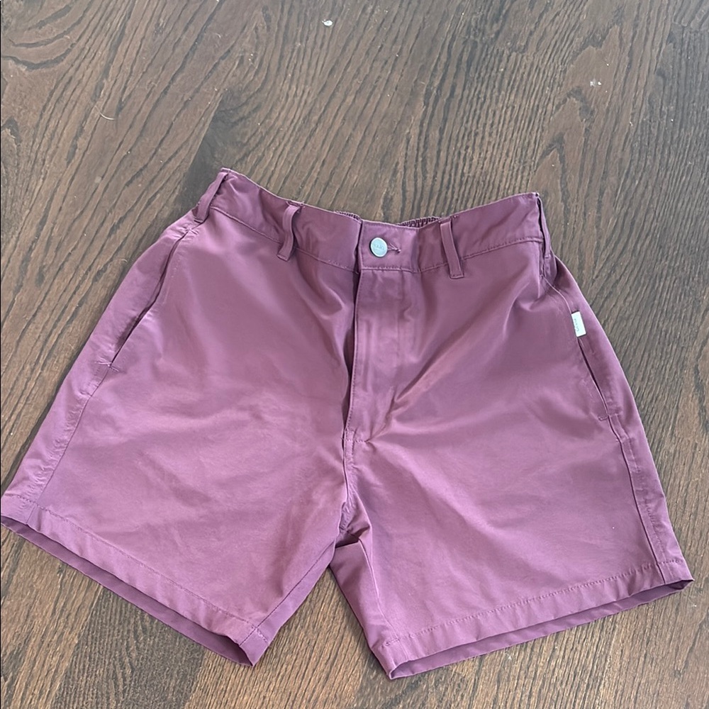 Onia Purple Flat Front Shorts Classic Style